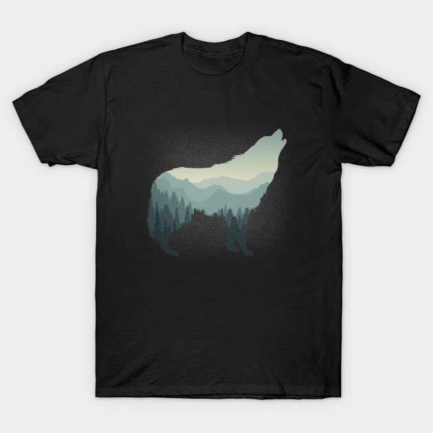 Lone Wolf Survives The Mountain T-Shirt by SinBle